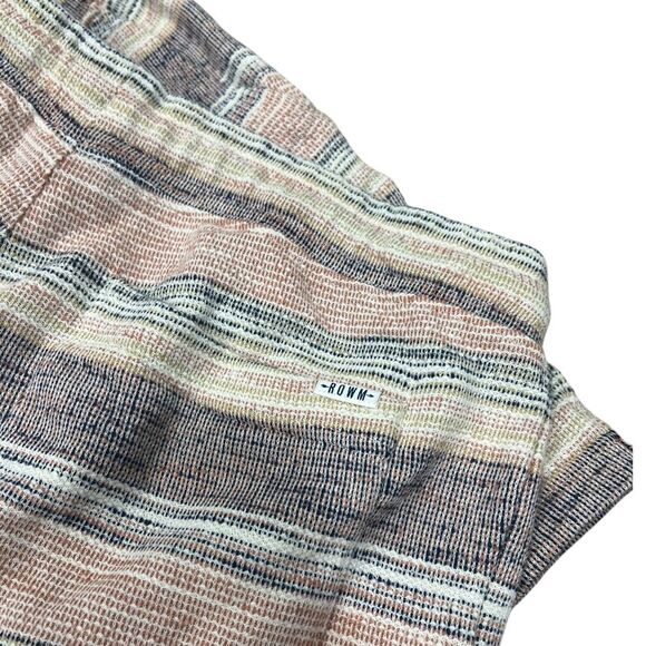 Rowm On The Range Flat Front Striped Slub Shorts M - Picture 2 of 3